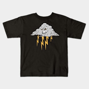 Angry Cloud Causing Lightning Thunderstorm Weather Kids T-Shirt